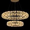 Illuminati Lighting Lampadario grande RETRO' a doppio strato, acrilico trasparente + hardware dorato, LED 201W 3000K 17085lm, ø 103 h 200cm. dimmerabile