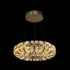 Illuminati Lighting Lampadario piccolo RETRO' a strato singolo, acrilico trasparente + hardware dorato, LED 74W 6290lm 3000K, ø 63 h 200cm, dimmerabile