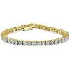 Bling Jewelry Bracciale Da Tennis Solitario Con Zirconi Cubici Rotondi Da 12 CTW Con Incastonatura A Griffe Per Donne Promesse Sposa Placcato In Oro 14K Da 7,5 Pollici