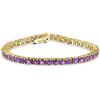 Bling Jewelry Bracciale Da Tennis Con Ametista Viola Simulata Aaa CZ Rotonda Solitario A Cestino A 12 CTW Tradizionale Per Donne Prom Bridesmaid Placcato In Oro 14K 7,5 Pollici