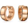 Bling Jewelry Semplice Base Oro Rosa Placcato Acciaio Inox Lucido Huggie Kpop Orecchini A Cerchio Per Gli Uomini Per Le Donne