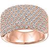 Bling Jewelry Anello personalizzato con micro pavé di zirconi cubici AAA per cocktail, anniversario, ampio pavé CZ, dichiarazione di anniversario 1/2 eternità, per matrimonio, per donne, placcato in oro rosa,