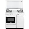 DELONGHI de longhi SEW8540NEDM Cucina a Gas 4 Fuochi Forno Elettrico con Grill Bianco 86x50 cm con Coperchio e Vano Portabombola