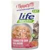 LIFE NATURAL 1 x 55 g Life Natural i Trancetti Busta Alimento Cibo Umido Completo per Gatti Adulti con Tonnetto e Salmone Grain Free