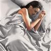 COUNTRY CLUB Argento satin King Size copripiumino con lenzuolo