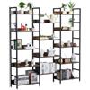VEVOR Libreria Tripla in Metallo, Libreria Industriale a 14 Ripiani, Libreria Rustica Vintage con Ripiani Aperti, Scaffale Espositivo per Soggiorno Camera da Letto Ufficio, 1760 x 300 x 1760 mm