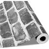 VEVOR Carta da Parati Adesiva Decorativa 45 cm x 10 m, Rotolo di Carta da Parati Autoadesiva in Vinile, Impermeabile, per Rivestimenti Murali, Camere da Letto, Cucine, Mattoni Grigi
