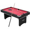 VEVOR Set Tavolo da Biliardo Pieghevole, 183 cm con Finitura in Legno, Portatile Tavolo da Gioco con Piedini Regolabili, Set Completo con Palline, Stecche, Rastrelliera, Gesso, Nero con Panno Rosso