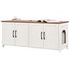 VEVOR Mobile Lettiera per Gatti, Mobiletto Nascosto da 1200 mm con 4 Porte e 2 Ingressi, Mobile da Lettiera in Legno per Gatti, Adatto alla Maggior Parte delle Lettiere, Marrone e Bianco