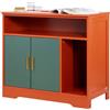 VEVOR Mobiletto per Lettiera per Gatti, 792 mm, con Ripiano e Contenitore, Moderno Bagno per Gatti da Interno, Tavolino in Legno per Lettiera, Adatto alla Maggior Parte delle Lettiere, Rosso e Verde