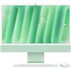 Apple iMac Computer desktop all-in-one: Chip M4, CPU 8-core e GPU 8-core: display Retina 24'', 16GB di memoria unificata, 256GB di archiviazione SSD, con accessori. Per iPhone/iPad; Verde
