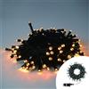 Wisdom Catena di luci 5 metri da 100 Led Bianco Caldo con cavo verde Wisdom