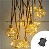 Wisdom Catena decorata con 10 Lanterne luminose a Led Bianco Caldo 4,5 metri a batteria Wisdom