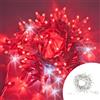Wisdom Catena di luci 10 metri 100 MaxiLed Reflex Professionale prolungabile Rosso fisso e Freddo intermittente con cavo bianco da esterno Wisdom