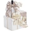 Bizzotto Base Albero di Natale Brecht Pacchi Regali Bianchi e oro 42x33x55
