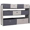 Humble Crew HumbleCrew Scaffale Bambini in Legno: Organizer Giocattoli con 9 Contenitori in Tessuto, Design Grigio Moderno, Ideale per Camerette Stile e Ordine