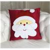 Preziosa Home Cuscino Arredo Velluto Ricamo Gigante Babbo Natale 45 x 45 Cm Rosso