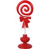 Preziosa Luxury Home Lollipop Natale in Poliresina 21,7 x 20 x 55,5 Cm Bianco Rosso