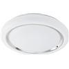 Eglo Lampada da Soffitto a LED Capasso, da Parete con Anello Cromato, Diametro 40 cm, Acciaio e Plastica, Cromato, Bianco