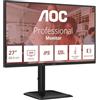 AOC Monitor Q27E4U da 27 pollici QHD, 120 Hz, IPS, 1 ms MPRT, sincronizzazione adattiva, modalità HDR, regolazione dell'altezza (2560 x 1440, HDMI 1x 2.0, DP 1x 1.2, USB Hub) Nero