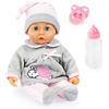 Bayer Design- First Words Baby, Bambola parlante 24 Suoni, 38cm, Colore Grigio, Rosa, Lumaca, 93824BC