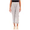 Essenziale Pantalone in cotone felpato con vita elastica