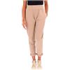 Essenziale Pantalone in cotone felpato con vita elastica