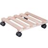 Wagner Carrello per Piante FAGGIO Naturale 34 x 34 x 8 cm I per Interni, faggio Naturale I Carrello per Fiori in Legno massello FSC® I Portavaso con Ruote I Portata 100 kg I Fatto in UE - 20033569