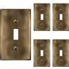 ENERLITES Placca da parete in metallo per interruttore a levetta, in acciaio inossidabile, resistente alla corrosione, dimensioni standard 11,4 x 7 cm, 7711-AB-5 pezzi, ottone antico, confezione da 5