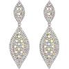 EVER FAITH Orecchini Cristallo austriaco Matrimonio Sposa Fascino 2 Foglia goccia pendente