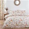 Prestigious Textiles Sundour Grove - Set copripiumino con motivo floreale e farfalle, multicolore su sfondo naturale, per letto king size