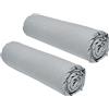 Today Essential - Set di 2 lenzuola, 140 x 190 cm, 2 persone, 100% cotone, acciaio