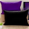 PETTI Artigiani Italiani - Coppia di Federe Cuscino 60x40 cm in Microfibra, Cuscini Arredo Camera da Letto, Divano, Set 2 Fodere Copricuscino, Federa Double Face Nero e Viola