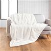 Douceur d'Intérieur Foxy Plaid, 180 x 220 cm, Simil Pelliccia e Sherpa, Neutro