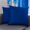 PETTI Artigiani Italiani - Coppia di Federe Cuscino 65x65 cm in Microfibra, Cuscini Arredo Camera da Letto, Divano, Set 2 Fodere Copricuscino, Federa Tinta Unita Blu, 100% Made in Italy