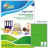 Tico Italia Tico LP4FV-200142 Etichette, Angoli Arrotondati, 70 FF, 200 x 142, Verde, 70 Pezzi