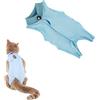 WLVinson Body Post Operatorio Gatto,Tutina Gatto Post Operatoria,Body Gatto Post Operatorio Sterilizzazione,Tuta da Recupero Gatti Traspirante Anti Leccamento,Recovery Suit Impedire Leccare Ferite (Blu,S)