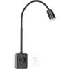 ENUOTEK Lampada da Lettura Parete a LED con USB e Uscita Tipo C, 3W Luce da Lettura Parete LED 100%-70%-35%-15% Dimmerabile Nera con Spina e Presa, Temperatura di colore regolabile 4000K 3000K 5000K