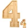 Hayaww vassoio per alimenti con numeri Vassoio con Numeri di Compleanno Festa di Compleanno Riempibile Numero di Cartone Legno Numero per salumi in legno per alimenti (4)