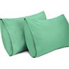 Lirex 2-Pack Federe per Cuscini, 100% Cotone Traspirante Federe Pillow Covers, 50 x 70 cm, Verde Chiaro