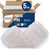 SONTY Mocio Professionale 50 cm in Cotone - Set da 5 Panni XL per supporti pieghevoli | Mocio in cotone per tutti i tipi di pavimenti in casa, ristorazione & settore professionale | Lavabile a 60-90°C