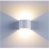 BELLALICHT Lampada da parete LED Interno Esterno Applique da Parete in Alluminio Lampada da Muro con angolo di emissione regolabile 12W IP65 Impermeabile illuminazione per Salotto Bagno Camera