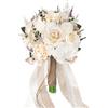 Sousi Bouquet matrimoniali per sposa e damigelle, mazzi di rose finte bianche, addobbi per nozze (champagne)