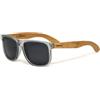 GOWOOD Occhiali da sole piazza in legno uomo e donna | Occhiali premium polarizzati con aste in legno e telaio in acetato grigio opaco | Lenti scure UV400 | Occhiali da sole con protezione UV (Nero)