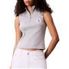 Calvin Klein Top smanicato tinta unita in cotone