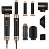 UKLISS Airstyler Multistyler 7 in 1, 1400 W, spazzola ad aria calda, asciugacapelli con 3 temperature, ferro arricciacapelli da 30 mm con aria, asciugacapelli con diffusore, spazzole per lo styling