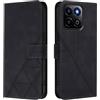 Generic Custodia per Honor 400 Smart Flip Cover Caso Libro in PU Pelle Portafoglio Custodia Card Slot Supporto Chiusura Magnetica Cover per Honor 400 Smart, Nero