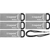 Kingston 64GB DataTraveler Kyson High Performance up to 200MB/s USB 3.2 Metal Flash Drive DTKN/64GB Bundle with (1) GoRAM Black Lanyard (64GB, 5 Pack)