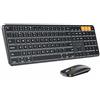 ProtoArc Tastiera e mouse Bluetooth retroilluminato per Mac, KM100-A tastiera wireless multi-dispositivo mouse per Mac, full size ricaricabile per MacBook Pro/Air, iPhone, iPad, nero
