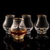 DUJUST Set di 4 bicchieri da degustazione eleganti e sinuosi(205 ml), bicchieri da whisky in cristallo con foglie d'oro 24 carati, adatto per brandy ecc, senza BPA e piombo